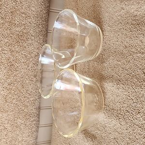 Vintage Fire King snack bowls 6 Oz. (2) 5 Oz. (1) Scalloped edge